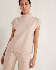 MUTED ADOBE HEATHER FLEECE FUNNEL NECK TOP | Talbots near me