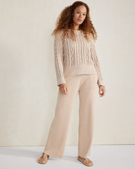 MOUSSE ORGANIC COTTON RIB KNIT WIDE LEG PANTS | Talbots near me