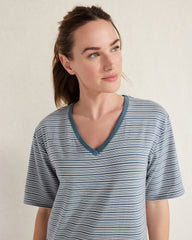 SEA MULTI ORGANIC COTTON JERSEY TONAL STRIPE SLEEP DRESS | Talbots discount