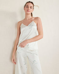 IVORY MULTI WASHABLE SILK DELICATE FLORAL V-NECK CAMI | Talbots online