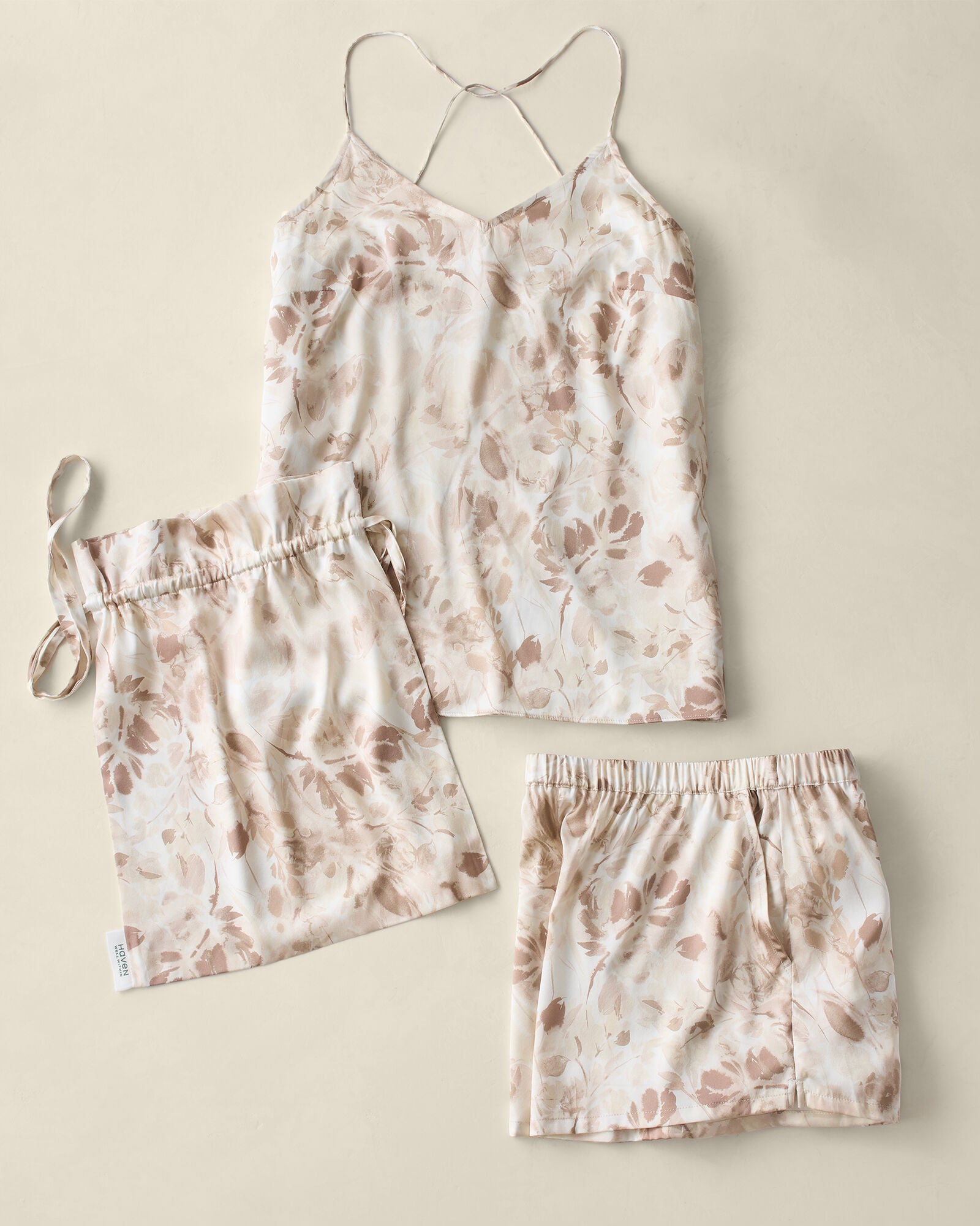 HAZE MULTI WASHABLE SILK CAMI TRANQUIL FLORAL SLEEP SET | Talbots sale