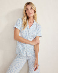 STREAM MULTI ORGANIC COTTON JERSEY MIRAGE PAJAMA SHIRT | Talbots for sale