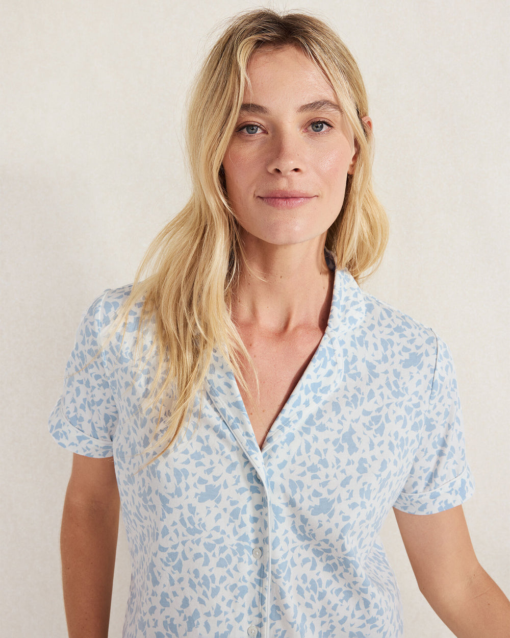 STREAM MULTI ORGANIC COTTON JERSEY MIRAGE PAJAMA SHIRT | Talbots for sale