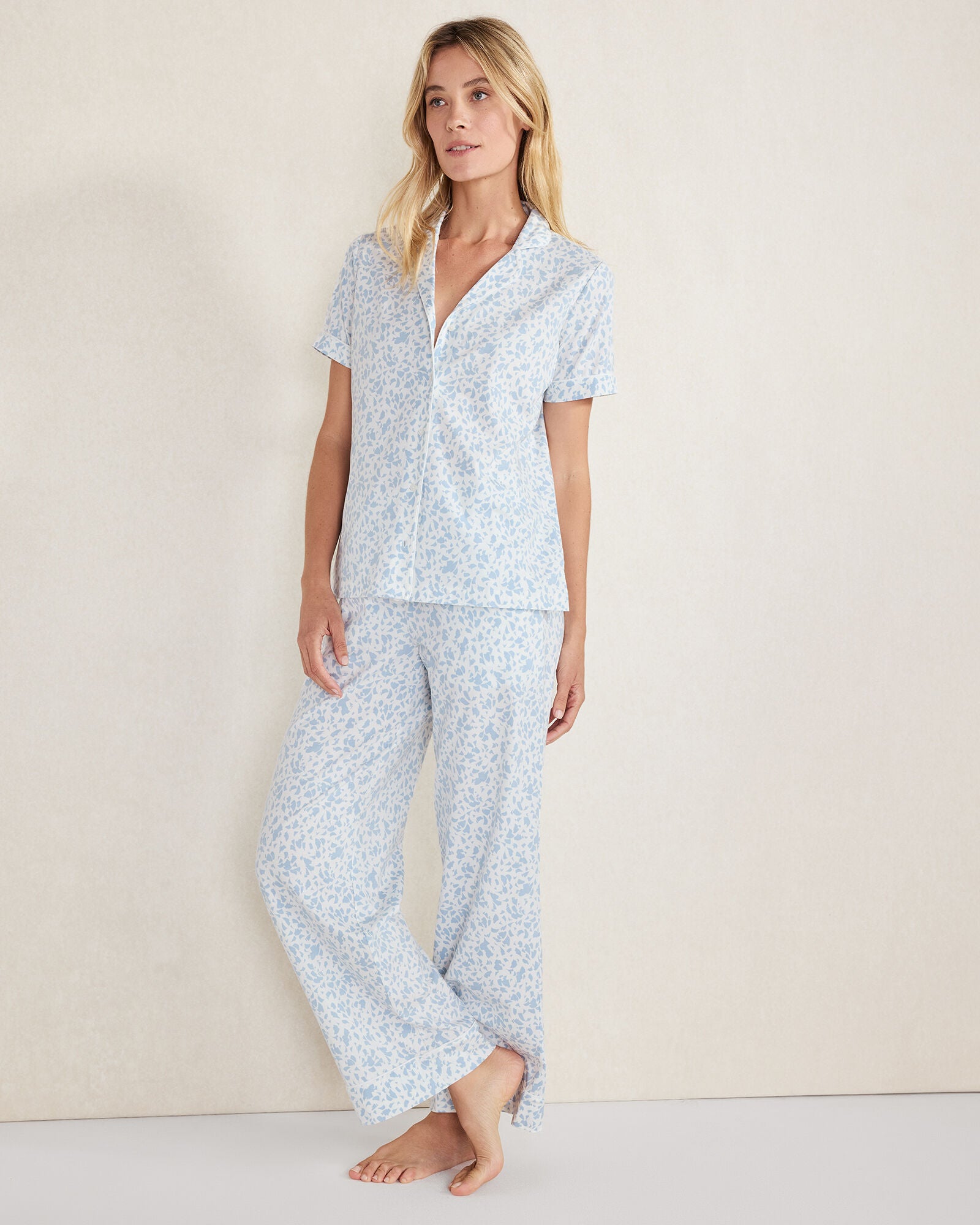 STREAM MULTI ORGANIC COTTON JERSEY MIRAGE PAJAMA SHIRT | Talbots for sale