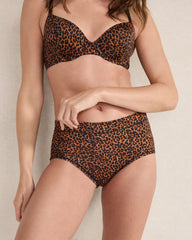 SIERRA BROWN MULTI ANIMAL HAVEN WELL WITHIN X TALBOTS EMBRACE LUXE LEOPARD HIGH WAIST BRIEF | Talbots outlet
