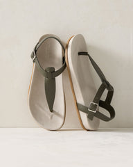 MOUSSE|PORTABELLA|TUSCAN OLIVE SUEDE THONG SANDALS | Talbots outlet