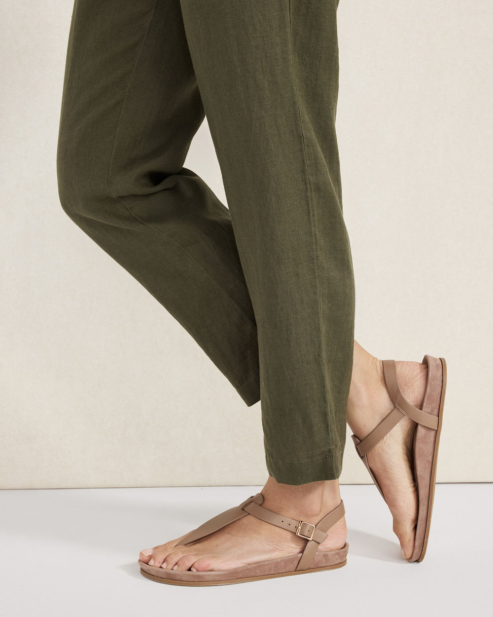 MOUSSE|PORTABELLA|TUSCAN OLIVE SUEDE THONG SANDALS | Talbots outlet