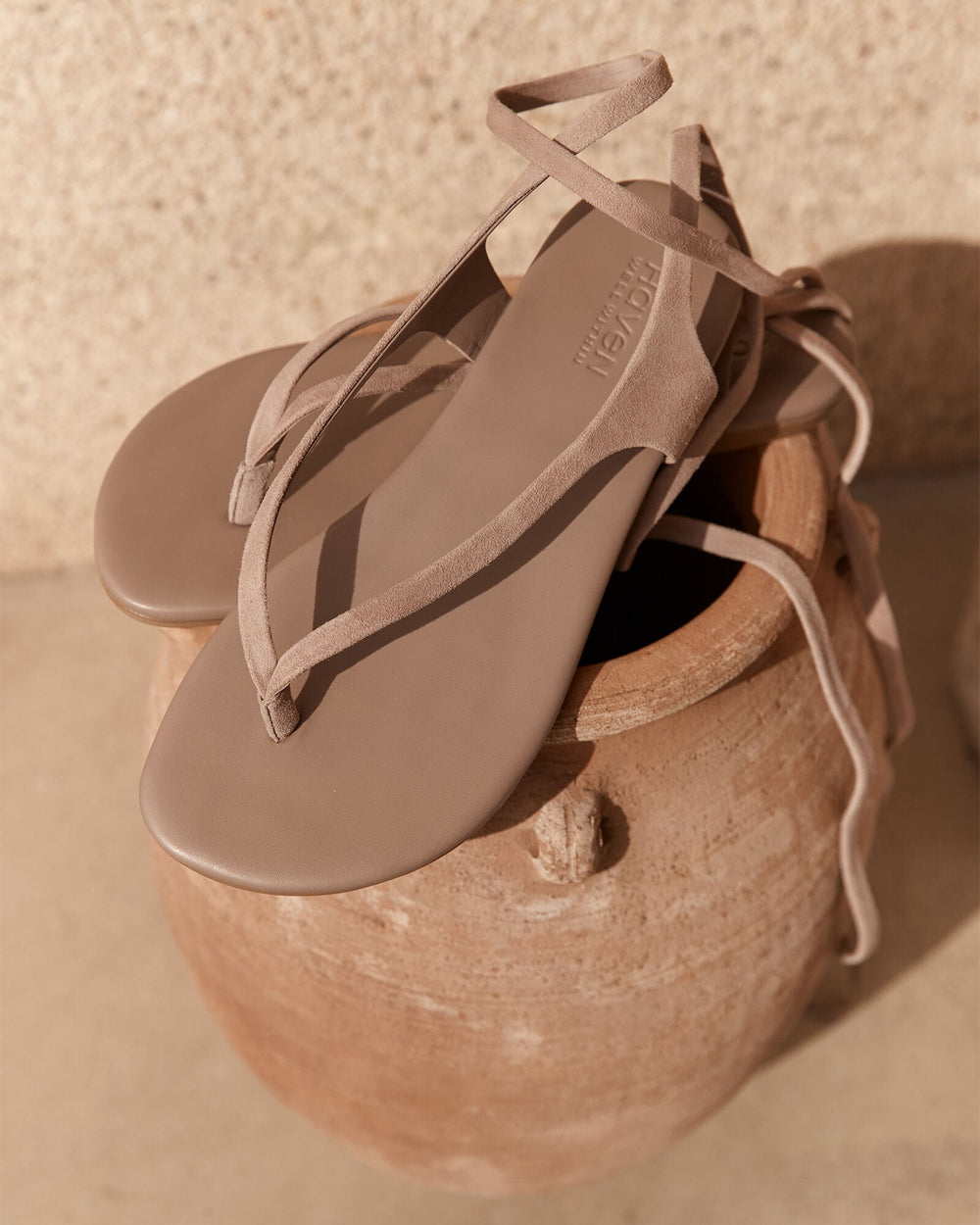 MICA|SHIITAKE SUEDE WRAP-UP THONG SANDALS | Talbots outlet