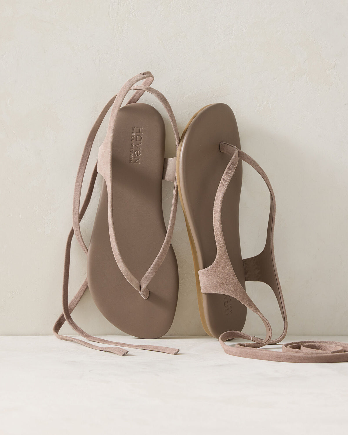 MICA|SHIITAKE SUEDE WRAP-UP THONG SANDALS | Talbots outlet