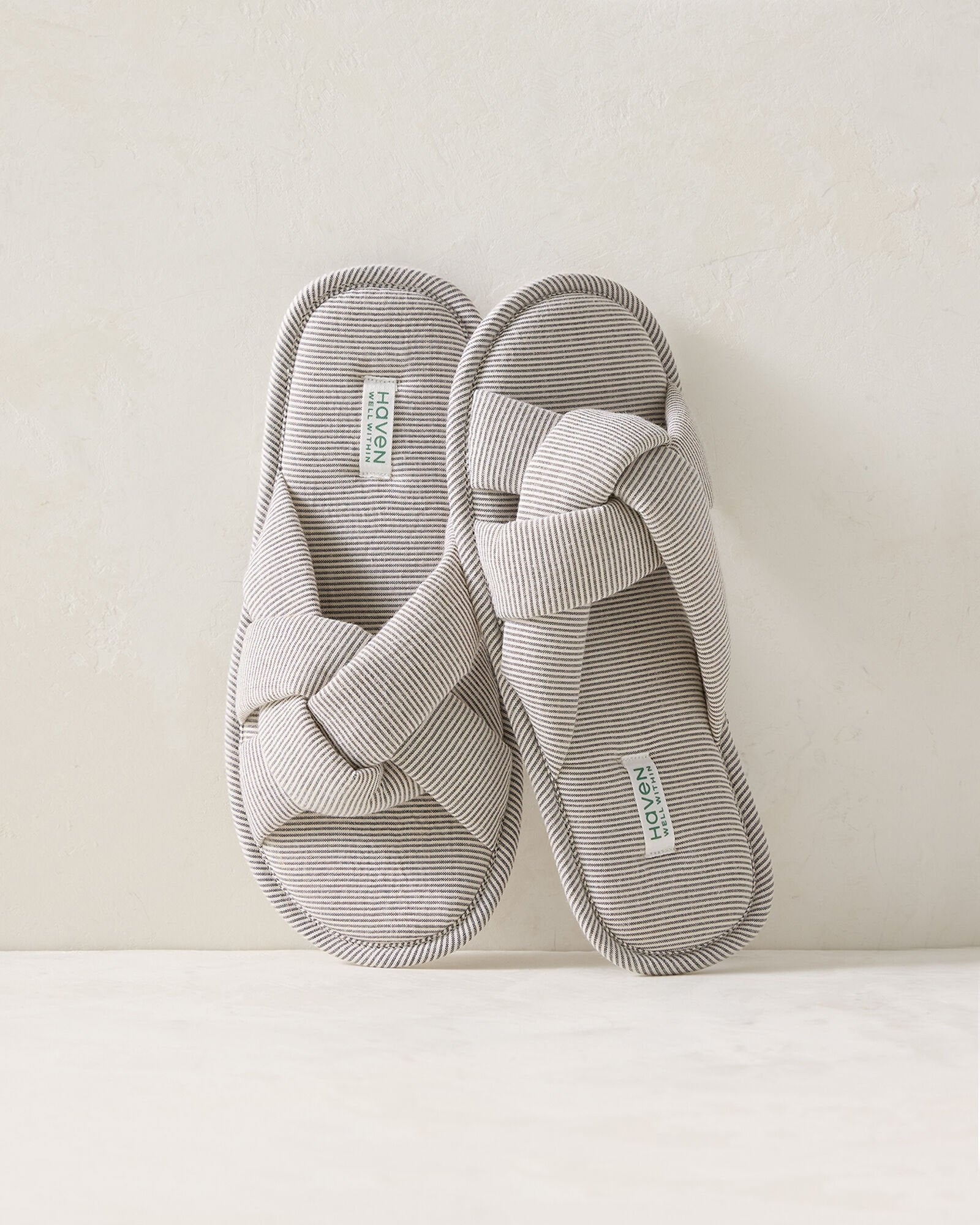 CHARCOAL/IVORY COTTON BLEND HOTEL SLIPPERS | Talbots outlet