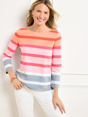 BLUE SKY HEATHER MULTI AUTHENTIC TALBOTS TEE - CELESTE STRIPE | Talbots on sale