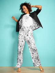 WHITE CREWNECK TEE - FLORAL | Talbots sale