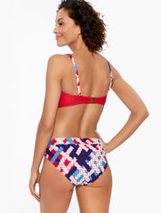 RED PEPPER MULTI AQUA CLUB V-NECK BIKINI TOP - NAUTICAL VIBES | Talbots for sale