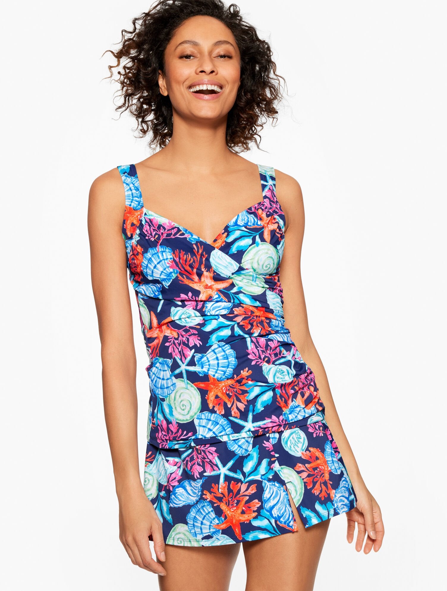 INDIA INK MULTI MIRACLESUIT® SANIBEL TANKINI - CORAL & SHELLS | Talbots for sale