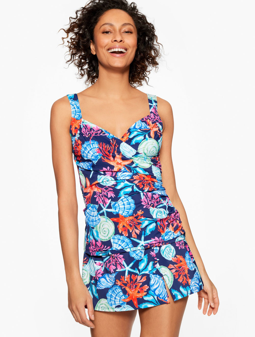 INDIA INK MULTI MIRACLESUIT® SANIBEL TANKINI - CORAL & SHELLS | Talbots for sale