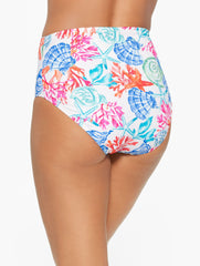 WHITE MULTI MIRACLESUIT® SWIM BRIEF - CORAL & SHELLS | Talbots online