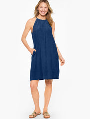 INDIA INK AQUA CLUB TERRY GATHERED DRESS COVER-UP | Talbots sale