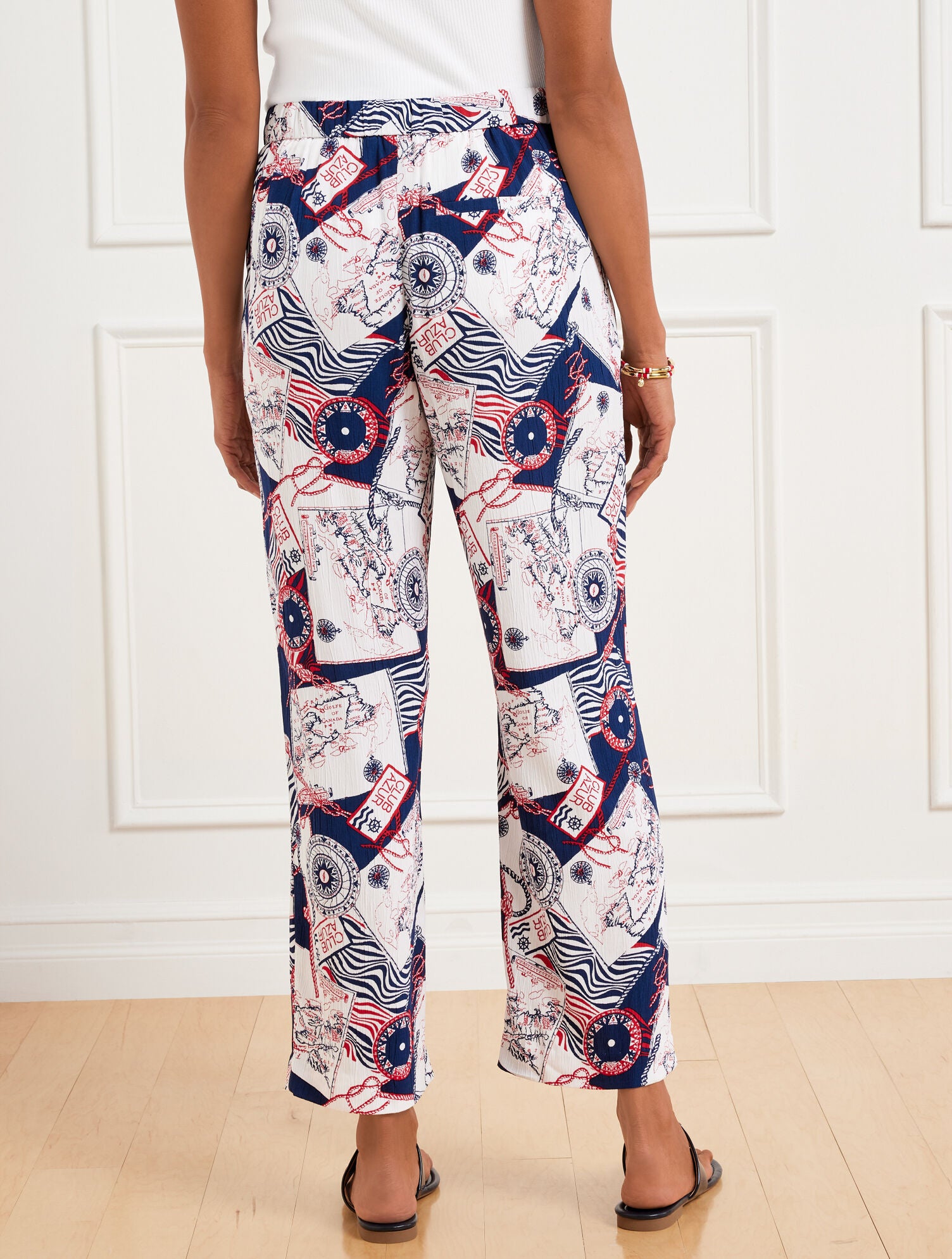 INDIA INK/RED POP STRAIGHT ANKLE PULL-ON PANTS - CÔTE D’AZUR | Talbots near me