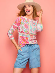 ANGELA WASH FLOWY TIE WAIST PULL-ON SHORTS - ANGELA WASH | Talbots discount