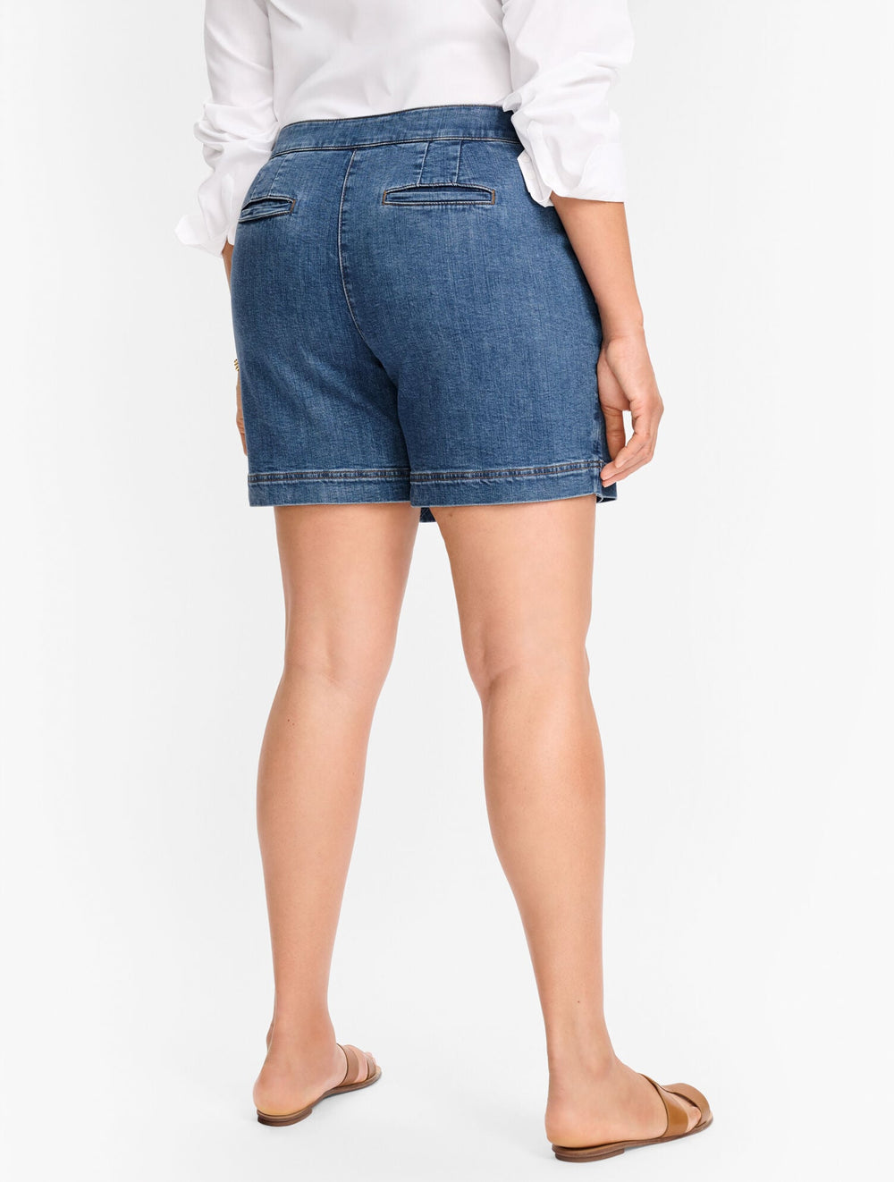 PLUS EXCLUSIVE SUMMERWEIGHT DENIM SKORT - ALESSIA WASH | Talbots near me