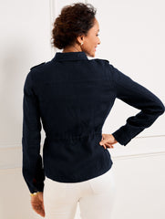 WHITE WASHED LINEN SHIRT JACKET - WHITE | Talbots for sale