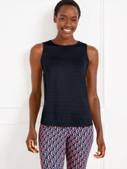 INDIGO BLUE|WHITE COOL SLUB ACTIVE TANK | Talbots US