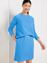 LAKESIDE BLUE CABLE JACQUARD SNAP BUTTON SWEATSHIRT | Talbots discount