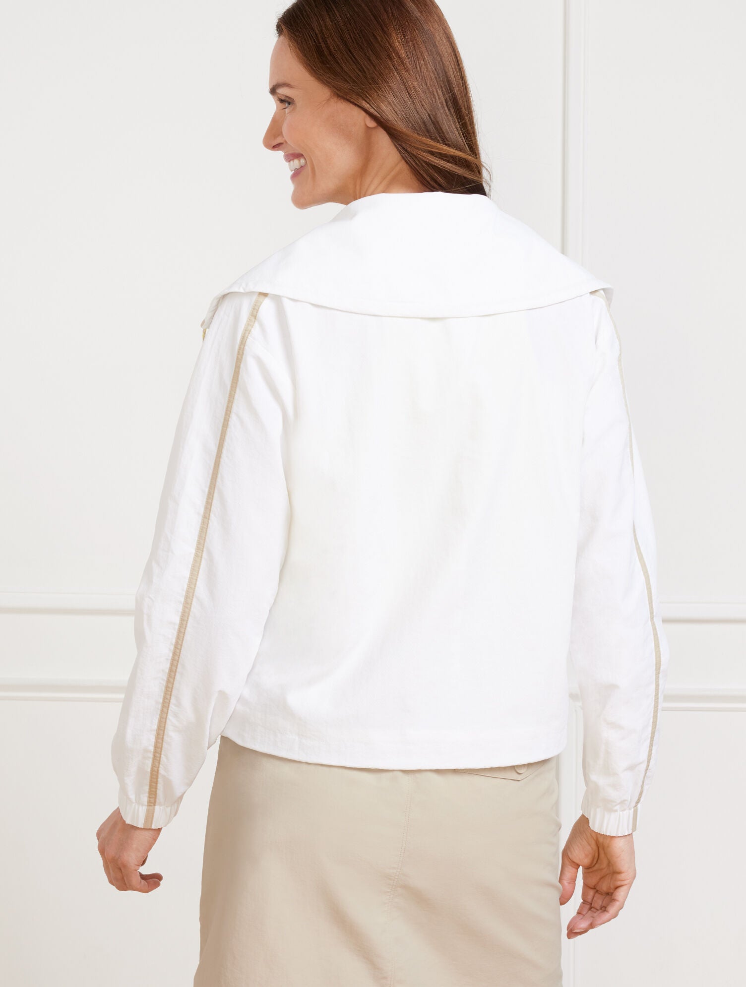 WHITE CRINKLE WEAVE JACKET | Talbots outlet