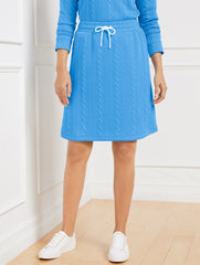 LAKESIDE BLUE CABLE JACQUARD SKIRT | Talbots outlet
