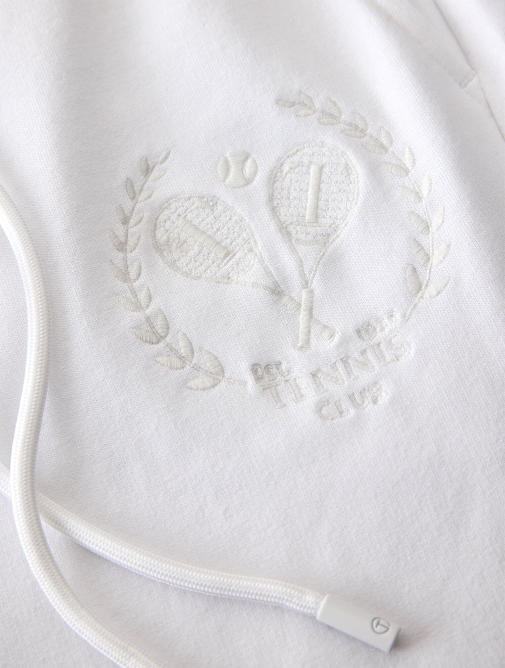 PINK LEMONADE|WHITE MODAL FRENCH TERRY CLASSIC EMBROIDERED CREST JOGGERS | Talbots outlet