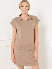 DUSTY MOCHA HEATHER AIRKNIT STRETCH HALF-ZIP PULLOVER | Talbots near me