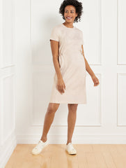 ALABASTER HEATHER AIRKNIT STRETCH BUNGEE WAIST DRESS | Talbots on sale
