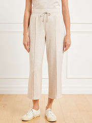 ALABASTER HEATHER|DUSTY MOCHA HEATHER AIRKNIT STRETCH WIDE CROP PANTS - HEATHERED | Talbots outlet