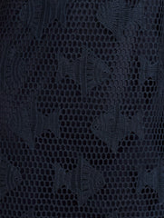INDIGO BLUE SLEEVELESS FISH CROCHET SHIFT DRESS | Talbots outlet