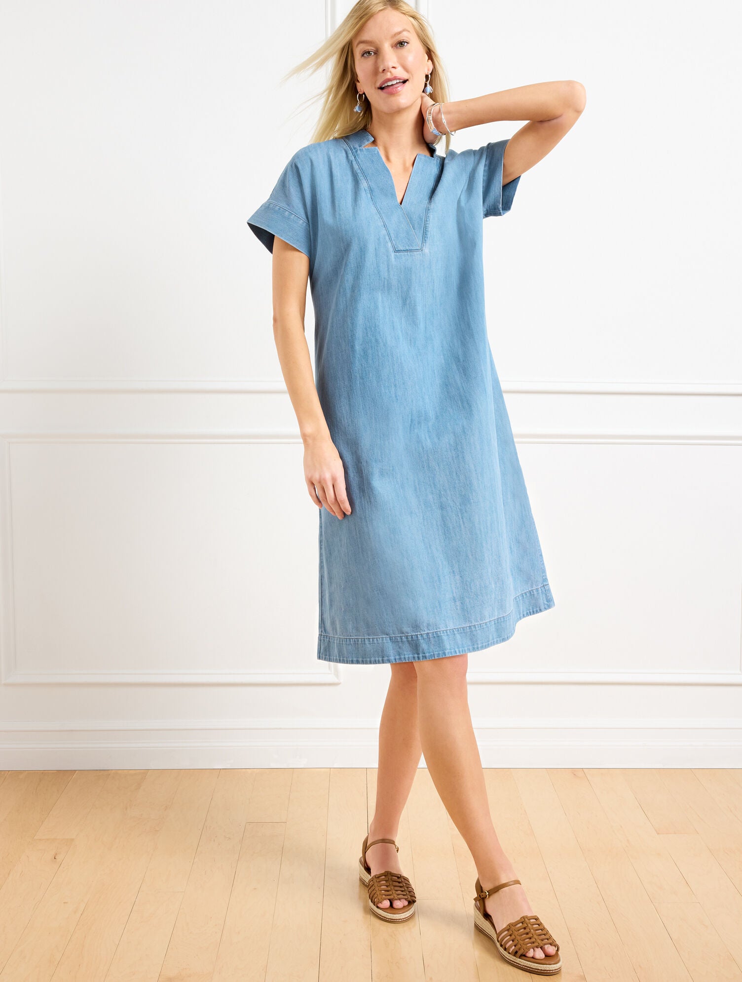 DENIM SHIFT DRESS | Talbots for sale