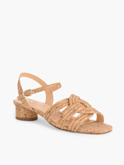 NATURAL/GOLD ADINA CORK BLOCK HEEL SANDALS | Talbots for sale