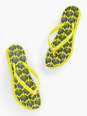 LIME CITRON/INDIGO BLUE BEA MOLDED THONG FLIP FLOPS - AQUA CLUB FIJI SHELLS | Talbots US