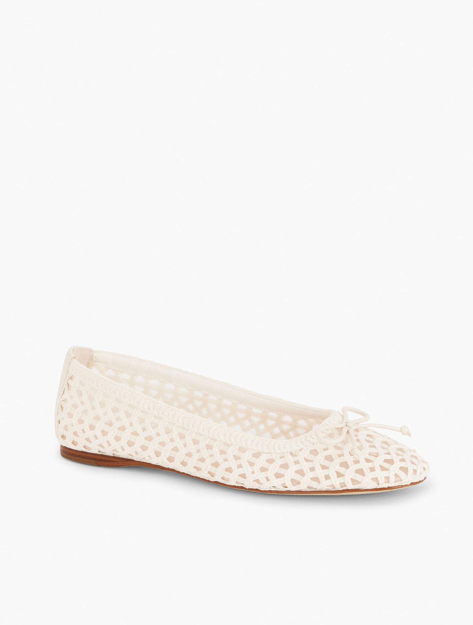 BLACK|HOT CORAL|IVORY|OLIVE GROVE BLAINE SOFT SOLE LOOPY WOVEN BALLET FLATS | Talbots sale
