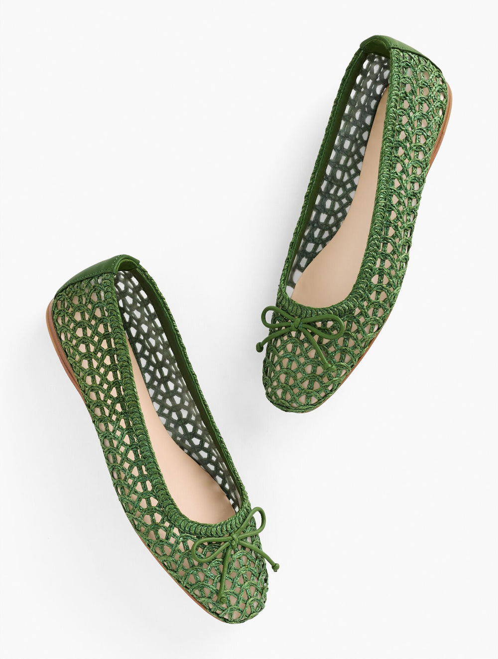 BLACK|HOT CORAL|IVORY|OLIVE GROVE BLAINE SOFT SOLE LOOPY WOVEN BALLET FLATS | Talbots sale