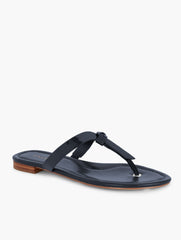 INDIGO BLUE|WHITE CAMY KNOT SOFT PATENT FLIP FLOPS | Talbots sale