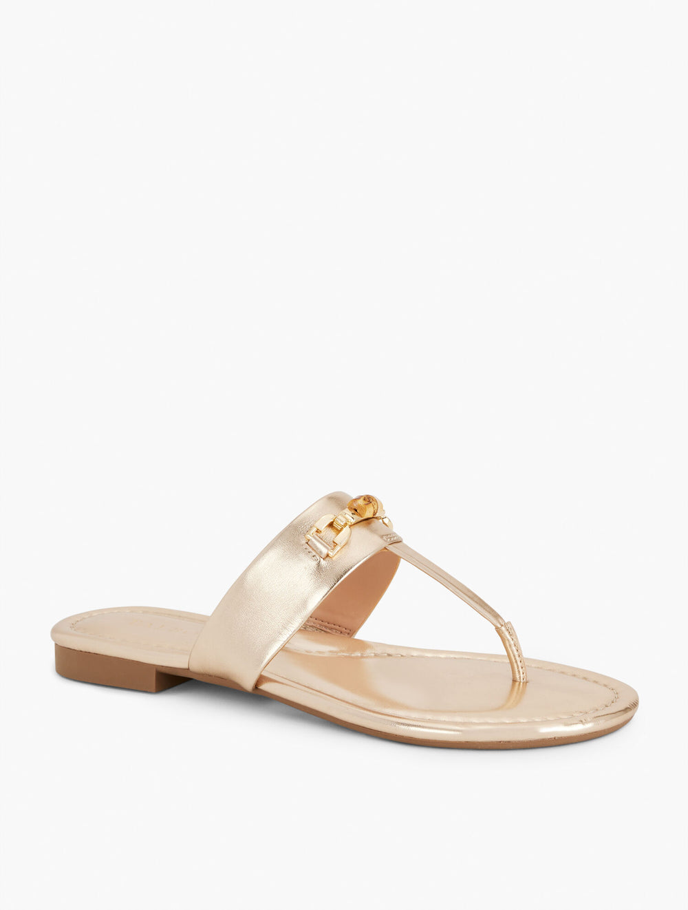 GOLD|SILVER GIA BAMBOO METALLIC THONG SANDALS | Talbots for sale