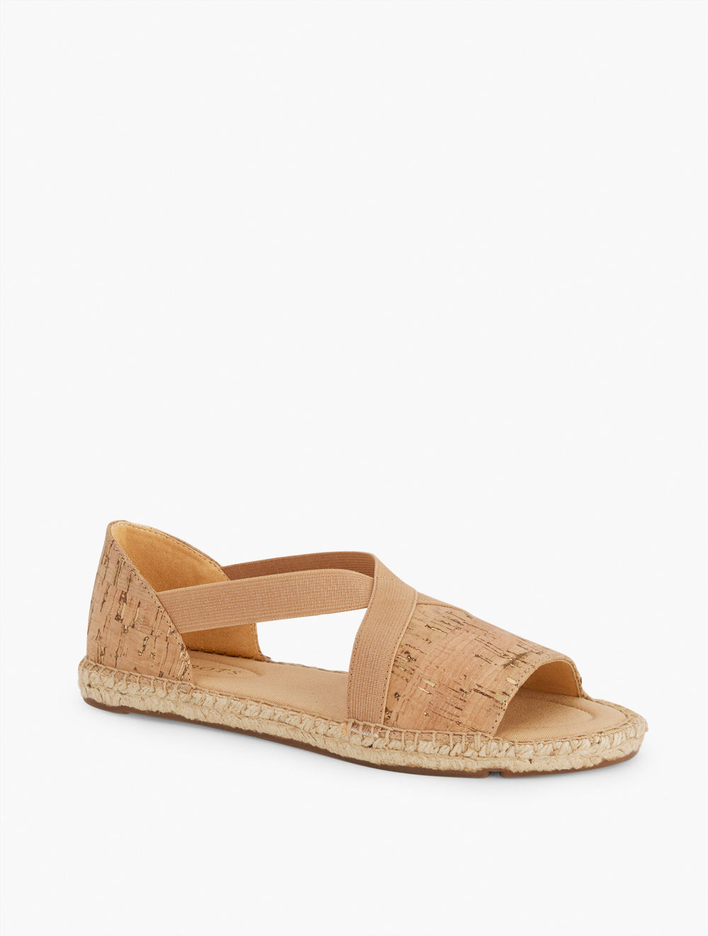 NATURAL/GOLD ILYSSA ELASTIC CORK ESPADRILLE FLATS | Talbots sale