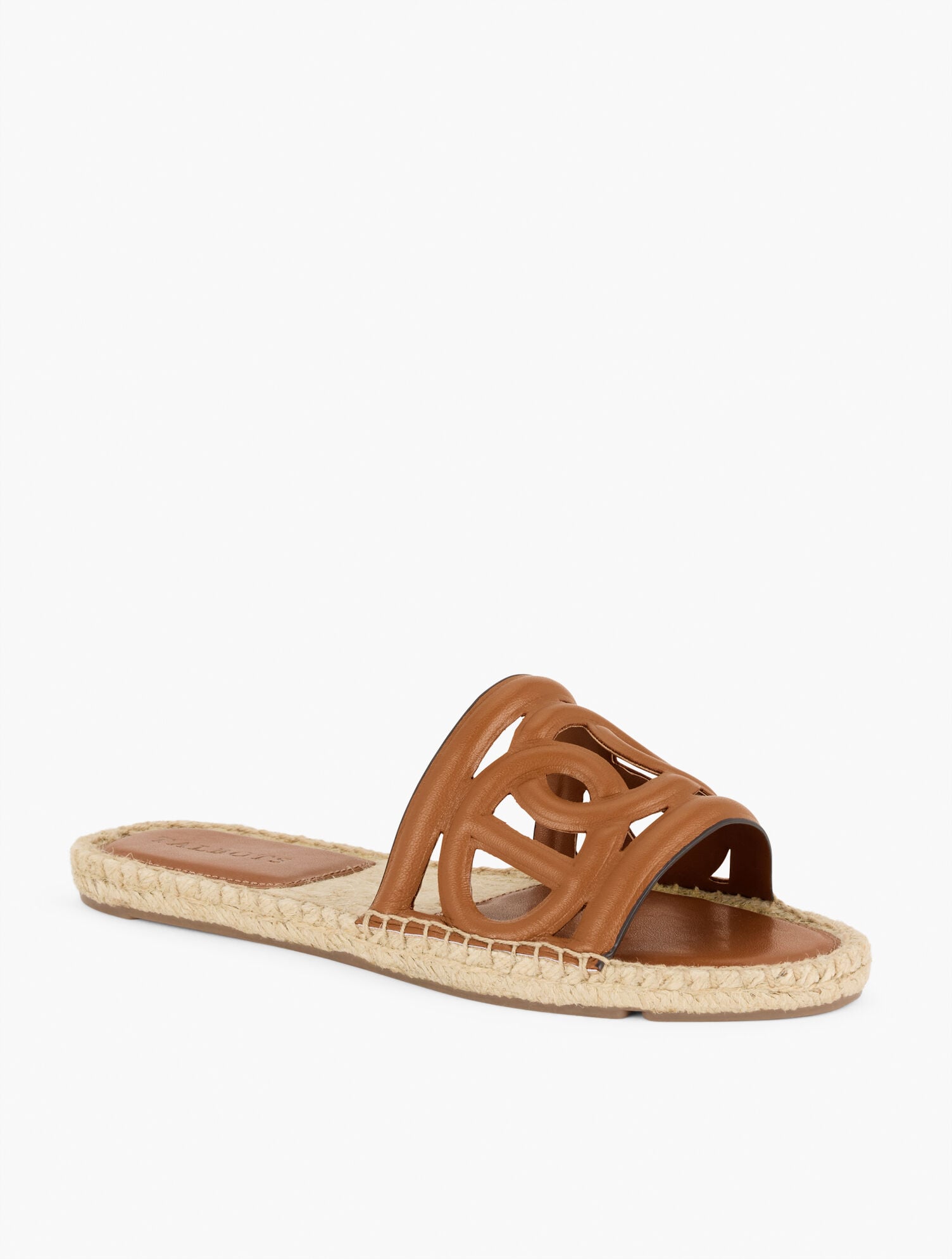 BLACK|HAVANA TAN|WHITE ILYSSA LINKS NAPPA ESPADRILLE SLIDES | Talbots for sale