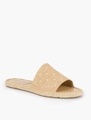 NATURAL/WHITE ILYSSA RAFFIA ESPADRILLE SLIDES - POLKA DOT | Talbots US