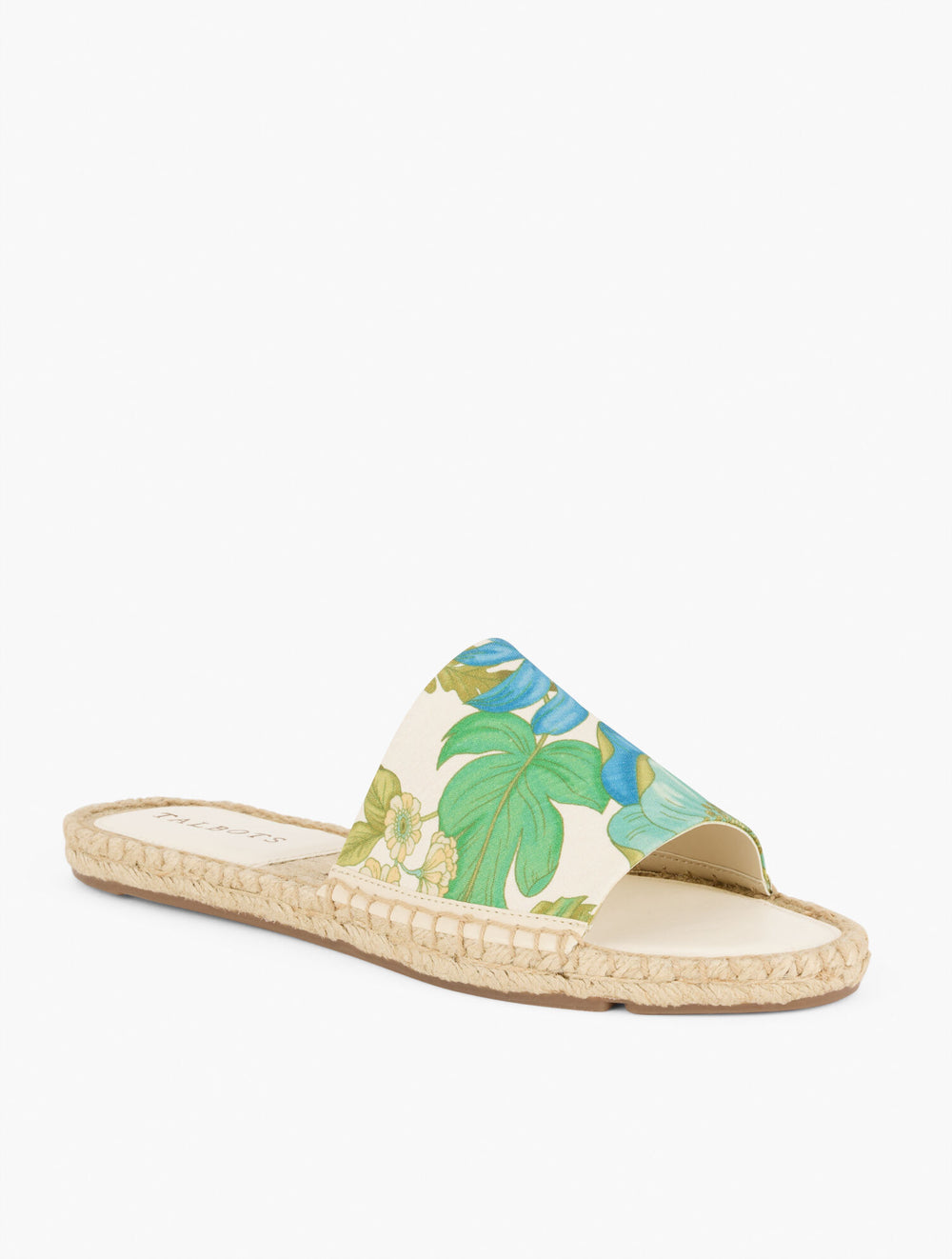 COOL BEIGE MULTI ILYSSA CANVAS ESPADRILLE SLIDES - FLORAL | Talbots online