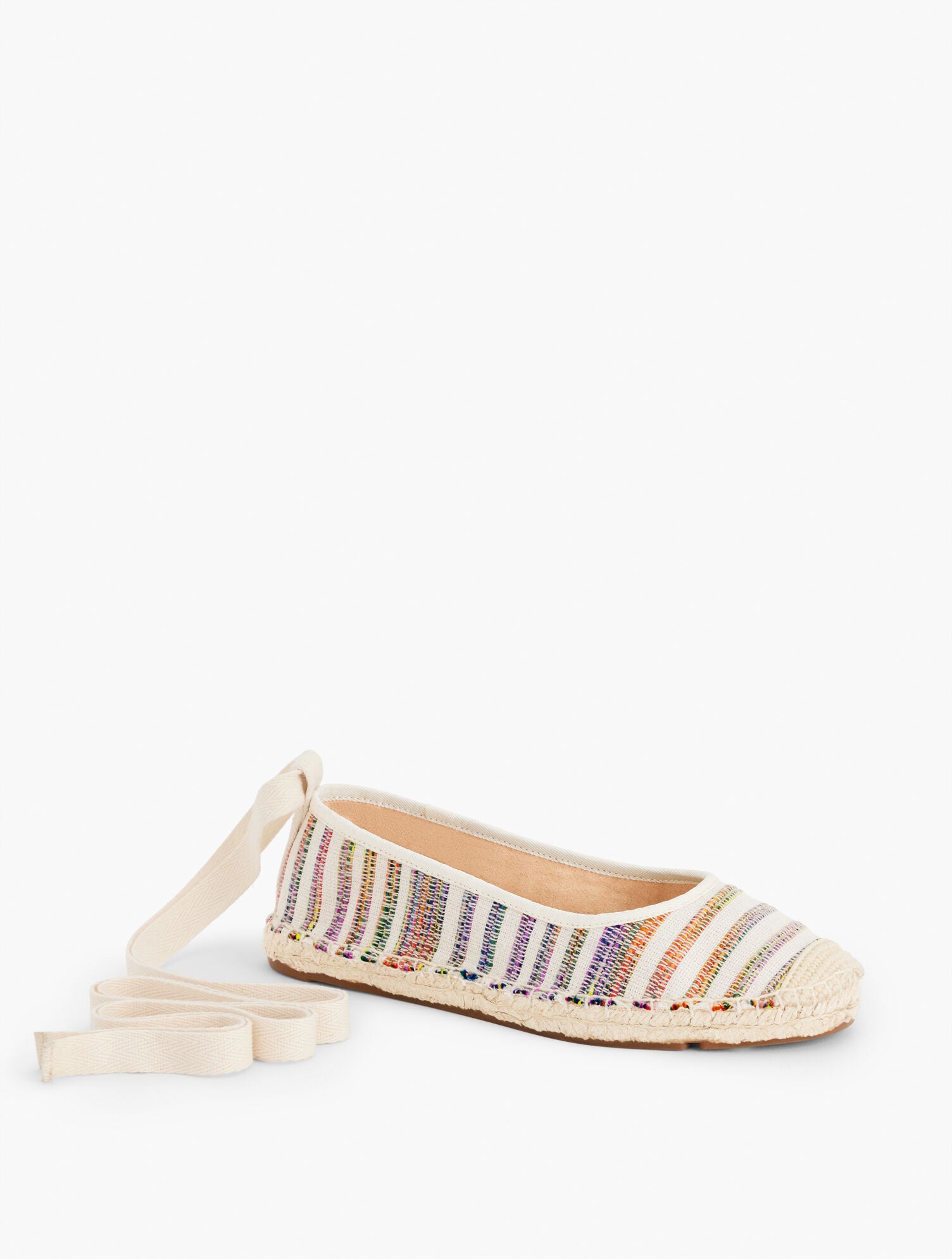MULTI IZZY STRIPED CANVAS ESPADRILLE FLATS | Talbots discount