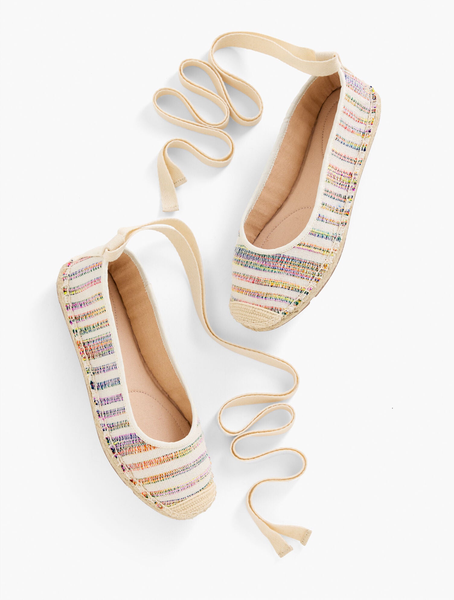 MULTI IZZY STRIPED CANVAS ESPADRILLE FLATS | Talbots discount