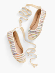 MULTI IZZY STRIPED CANVAS ESPADRILLE FLATS | Talbots discount