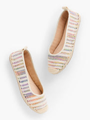 MULTI IZZY STRIPED CANVAS ESPADRILLE FLATS | Talbots discount