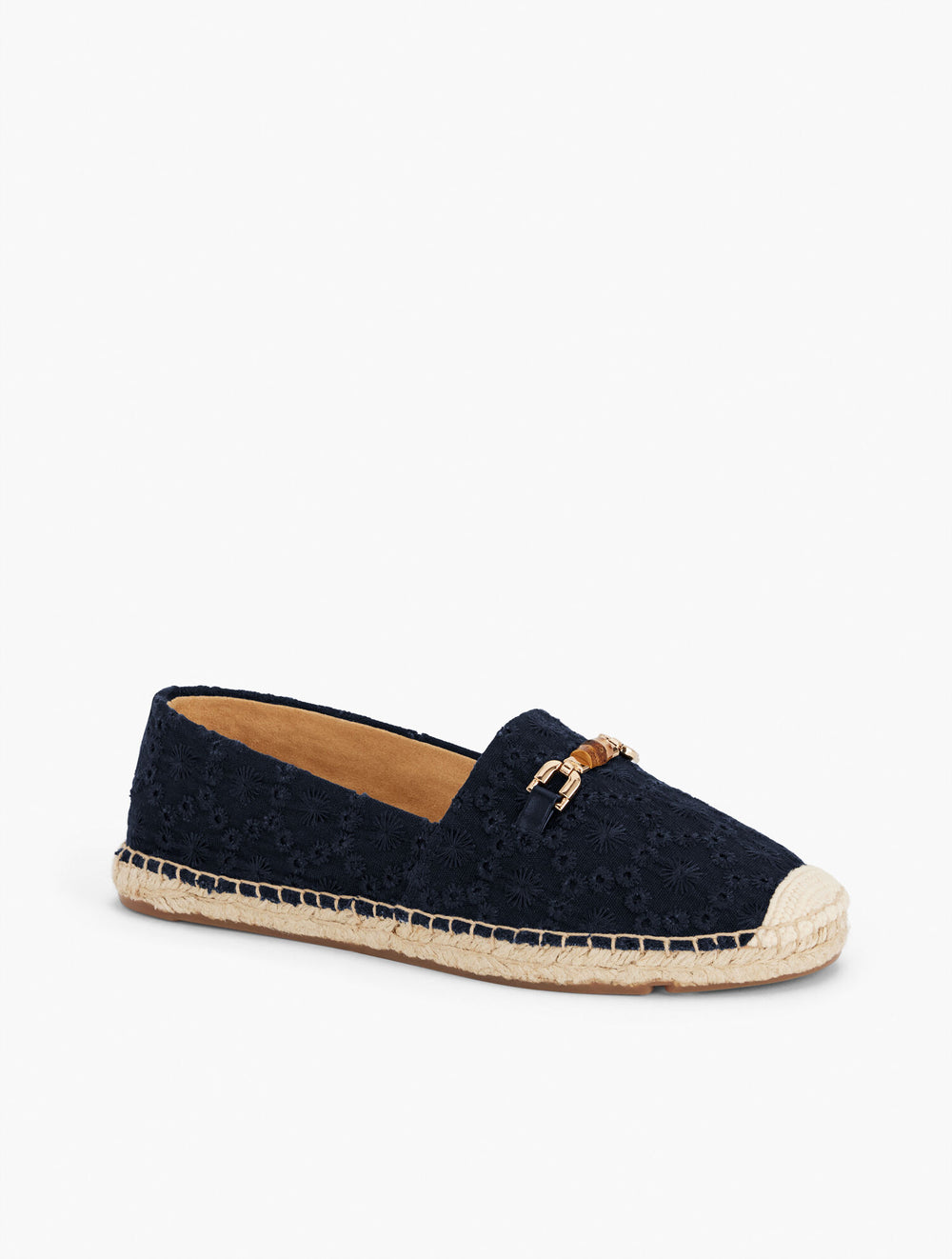 WHITE IZZY BAMBOO FLORAL ESPADRILLE FLATS | Talbots outlet